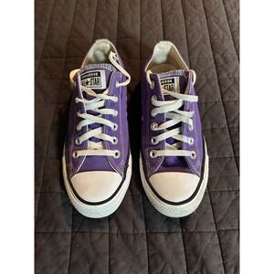 Converse Chuck Taylor All Star Low Top Purple Canvas Sneakers 137837F M4.5 W6.5
